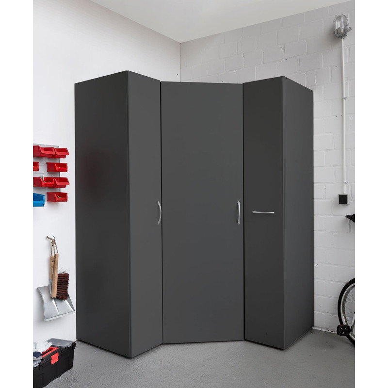 Armoire de buanderie graphite 1 porte profondeur 54 cm Jesy Graphite — Graphite — vue 4