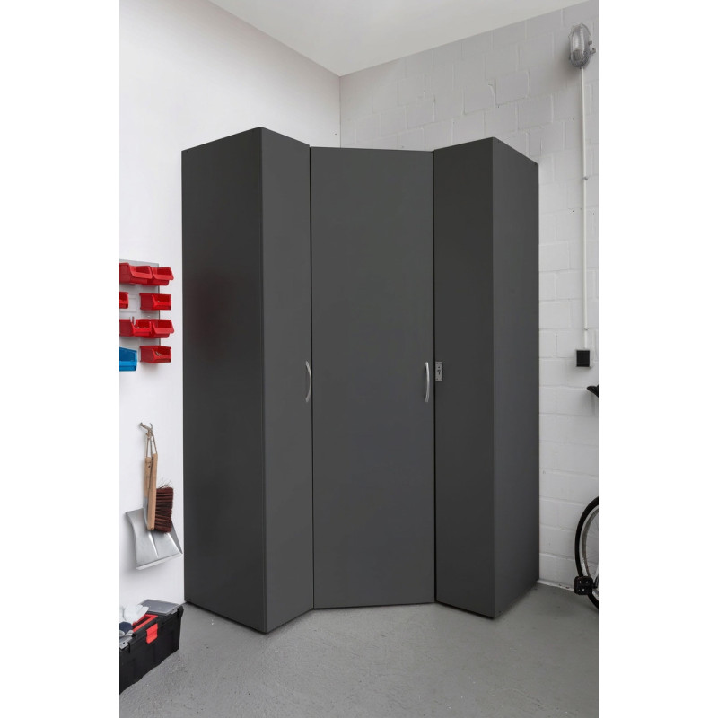 Armoire 1 porte à cadenas graphite profondeur 54 cm Jesy Graphite — Graphite — vue 4