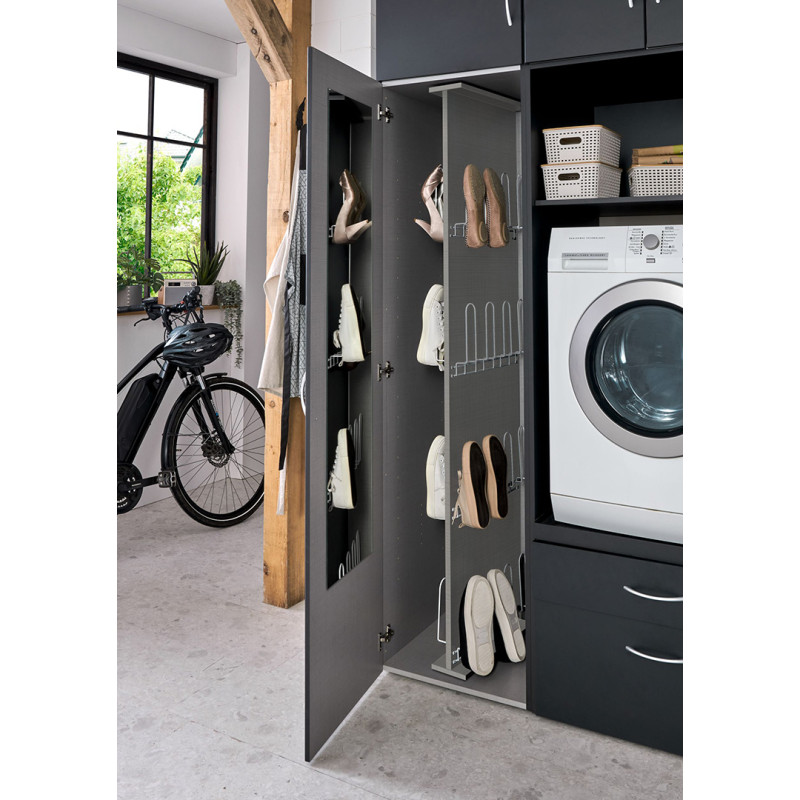 Armoire à chaussures graphite avec support profondeur 54 cm Jesy Graphite — Graphite