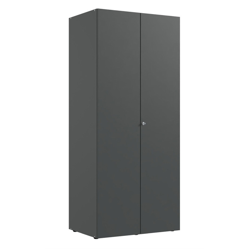 Armoire penderie graphite avec serrure profondeur 54 cm Jesy Graphite — Graphite — vue 3