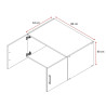 Surmeuble 2 portes graphite profondeur 54 cm Jesy