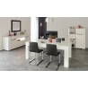 Buffet/bahut design 4 portes/1 tiroir blanc/blanc brillant Cezanne