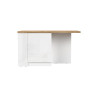 Îlot de cuisine 2 portes avec niches blanc laqué/chêne Iseult