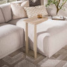 Bout de canapé moderne métal beige et céramique Célia