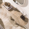 Console moderne métal beige et céramique Célia