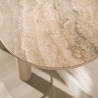 Console moderne métal beige et céramique Célia