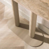 Console moderne métal beige et céramique Célia