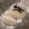 Tables basses rondes métal beige et céramique Célia (lot de 2)