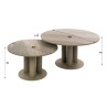Tables basses rondes métal beige et céramique Célia (lot de 2)