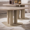 Tables basses triangulaires métal beige et céramique Célia (lot de 2)