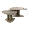 Tables basses triangulaires métal beige et céramique Célia (lot de 2)
