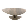 Table basse triangulaire métal beige et céramique Celia