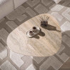 Table basse triangulaire métal beige et céramique Celia