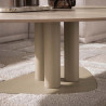 Table basse triangulaire métal beige et céramique Celia