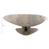 Table basse triangulaire métal beige et céramique Celia