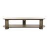 Meuble TV moderne 180 cm métal beige et céramique Célia