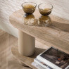 Meuble TV moderne 180 cm métal beige et céramique Célia