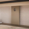 Meuble TV moderne 180 cm métal beige et céramique Célia