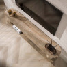 Meuble TV moderne 180 cm métal beige et céramique Célia