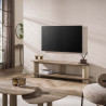 Meuble TV moderne 180 cm métal beige et céramique Célia