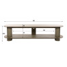 Meuble TV moderne 180 cm métal beige et céramique Célia