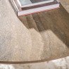 Table de salle à manger ovale moderne métal beige et céramique Célia