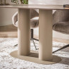 Table de salle à manger ovale moderne métal beige et céramique Célia
