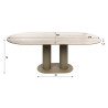 Table de salle à manger ovale moderne métal beige et céramique Célia