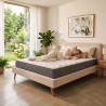 Matelas mémoire de forme ferme coutil Tencel 24 cm 4 poignées Écorce