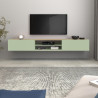 Meuble TV moderne 210 cm vert/chêne chopin Grana