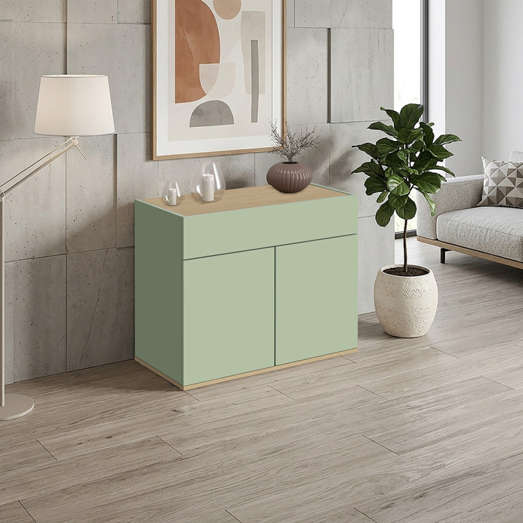Buffet/bahut moderne 80 cm vert/chêne chopin Grana