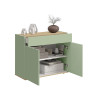 Buffet/bahut moderne 80 cm vert/chêne chopin Grana