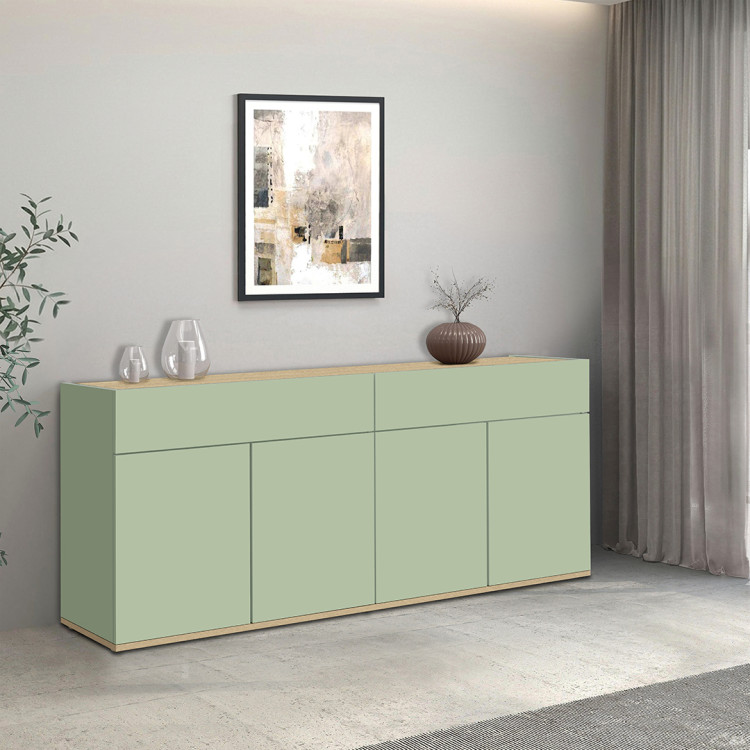 Buffet/bahut moderne 160 cm vert/chêne chopin Grana