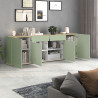 Buffet/bahut moderne 200 cm vert/chêne chopin Grana