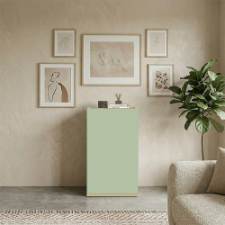 Meuble de rangement moderne 40 cm vert/chêne chopin Grana