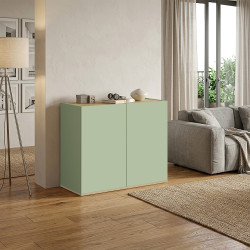 Buffet/bahut moderne 2 portes vert/chêne chopin Grana