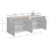 Buffet/bahut moderne 160 cm cachemire/chêne chopin Grana