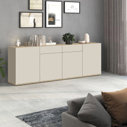 Buffet/bahut moderne 200 cm cachemire/chêne chopin Grana