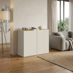 Buffet/bahut moderne 2 portes cachemire/chêne chopin Grana
