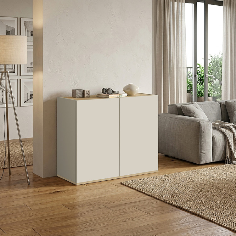 Buffet/bahut moderne 2 portes cachemire/chêne chopin Grana