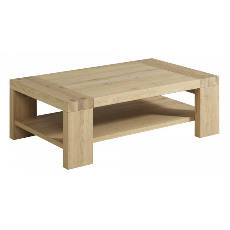 Table basse contemporaine rectangulaire chêne nature Alissone