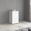Meuble de rangement moderne 40 cm blanc/ch&ecirc;ne wotan Grana