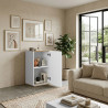 Meuble de rangement moderne 40 cm blanc/chêne wotan Grana