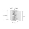 Meuble de rangement moderne 40 cm blanc/chêne wotan Grana