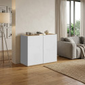 Buffet/bahut moderne 2 portes blanc/ch&ecirc;ne wotan Grana