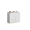 Buffet/bahut moderne 2 portes blanc/chêne wotan Grana