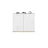 Buffet/bahut moderne 2 portes blanc/chêne wotan Grana