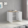 Buffet/bahut moderne 2 portes blanc/chêne wotan Grana