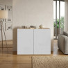 Buffet/bahut moderne 2 portes blanc/chêne wotan Grana