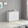 Buffet/bahut moderne 2 portes blanc/chêne wotan Grana